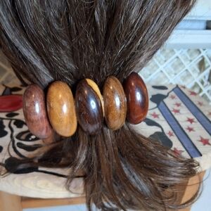 Handcrafted Wooden Hair Clip with Natural Tones